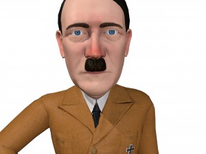 hitler caricature rigged animated low poly 3D Модель
