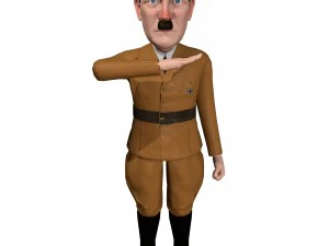 hitler caricature rigged animated low poly 3D Model