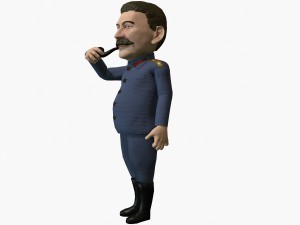 stalin caricature rigged animated low poly game ready 3D Model