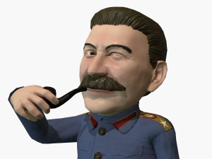 stalin caricature rigged animated low poly game ready 3D Model