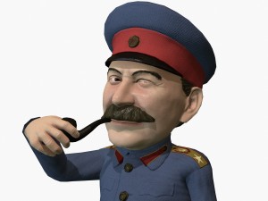 stalin caricature rigged animated low poly game ready 3D Model