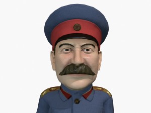 stalin caricature rigged animated low poly game ready 3D Model