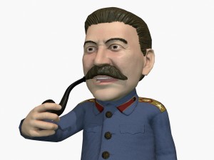 stalin caricature rigged animated low poly game ready 3D Model