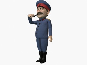 stalin caricature rigged animated low poly game ready 3D Model