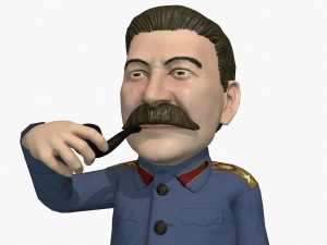 stalin caricature rigged animated low poly game ready 3D Model