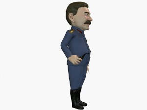 stalin caricature rigged animated low poly game ready 3D Model