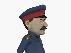 stalin caricature rigged animated low poly game ready 3D Model