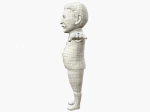 stalin caricature rigged animated low poly game ready 3D Model
