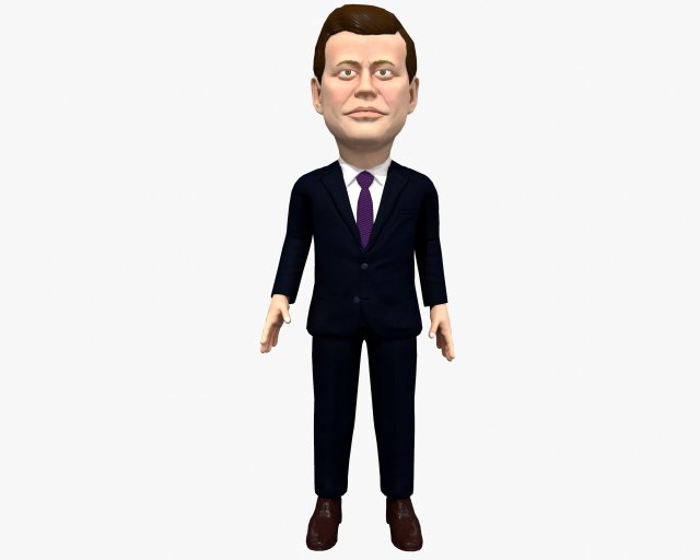 john fitzgerald kennedy jfk game ready rigged animated low poly 3D Модель .c4d .max .obj .3ds .fbx .stl .blend 