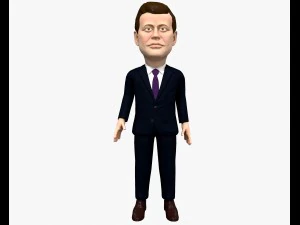 john fitzgerald kennedy jfk gioco pronto animato truccato low poly Modello 3D