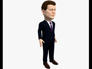 john fitzgerald kennedy jfk game ready rigged animated low poly 3D Model