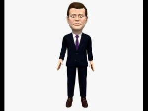john fitzgerald kennedy jfk game ready rigged animated low poly 3D Model