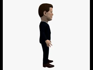 john fitzgerald kennedy jfk game ready rigged animated low poly 3D Model