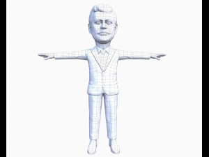 john fitzgerald kennedy jfk game ready rigged animated low poly 3D Модель