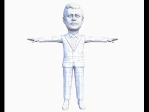 john fitzgerald kennedy jfk game ready rigged animated low poly 3D Model