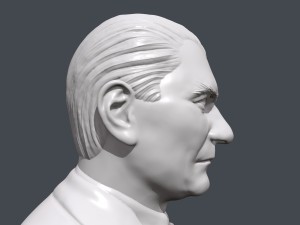 mustafa kemal ataturk 3d printable portrait 3D Print Model