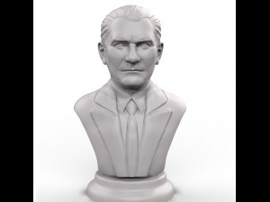 mustafa kemal ataturk 3d printable portrait 3D Print Model