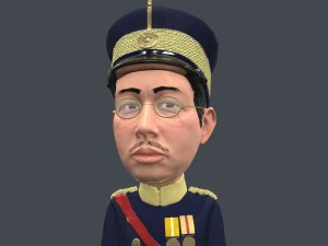 emperor hirohito stylized 3d character rigged animated lowpoly 3D Model