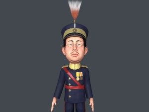 emperor hirohito stylized 3d character rigged animated lowpoly 3D Модель