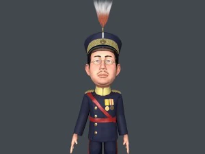 emperor hirohito stylized 3d character rigged animated lowpoly 3D Model