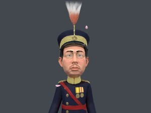 emperor hirohito stylized 3d character rigged animated lowpoly 3D Model