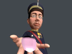 emperor hirohito stylized 3d character rigged animated lowpoly 3D Model