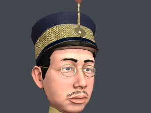 emperor hirohito stylized 3d character rigged animated lowpoly 3D Model