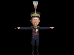 emperor hirohito stylized 3d character rigged animated lowpoly 3D Модель
