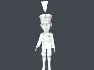 emperor hirohito stylized 3d character rigged animated lowpoly 3D Model