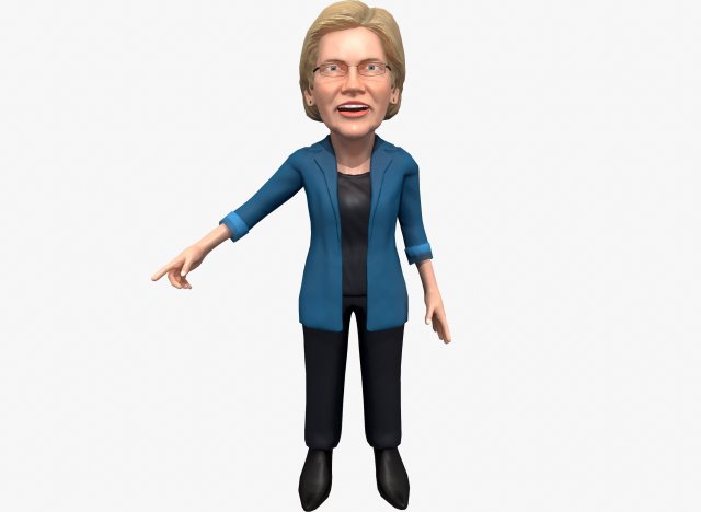 elizabeth warren stylized free 3D 모델 .c4d .max .obj .3ds .fbx .stl .blend 