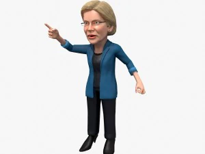 elizabeth warren stylized free 3D Model