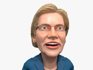 elizabeth warren stylized free 3D Model
