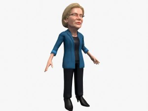 elizabeth warren stylized free 3D Model