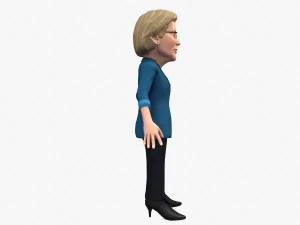 elizabeth warren stylized free 3D Model