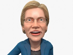 elizabeth warren stylized free 3D Model