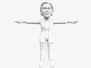 elizabeth warren stylized free 3D Model