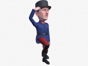 charles de gaulle stylized game ready rigged animated 3d character 3D Model