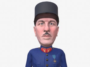 charles de gaulle stylized game ready rigged animated 3d character 3D Model