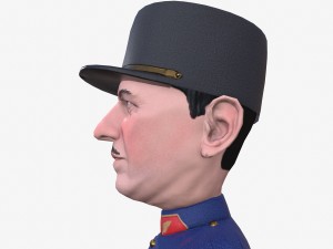 charles de gaulle stylized game ready rigged animated 3d character 3D Model