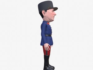 charles de gaulle stylized game ready rigged animated 3d character 3D Model