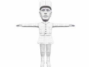 charles de gaulle stylized game ready rigged animated 3d character 3D Model