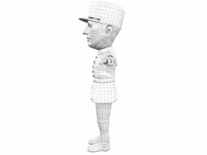 charles de gaulle stylized game ready rigged animated 3d character 3D Model