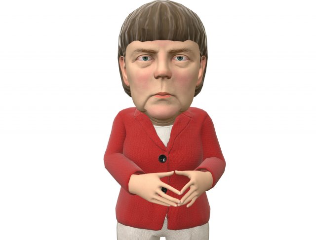 angela merkel stylized game ready rigged animated 3Dモデル .c4d .max .obj .3ds .fbx .stl .blend 