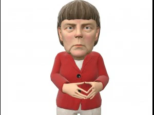 Angela Merkel jeu stylis&eacute; pr&ecirc;t &agrave; l'emploi anim&eacute; Modèle 3D