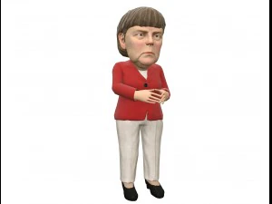 angela merkel stylized game ready rigged animated 3D Model