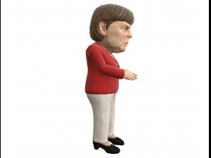 angela merkel stylized game ready rigged animated 3Dモデル