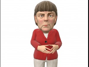 angela merkel stylized game ready rigged animated 3Dモデル