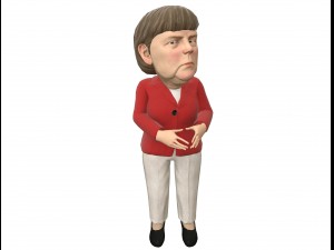 angela merkel stylized game ready rigged animated 3Dモデル