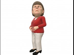 angela merkel stylized game ready rigged animated 3Dモデル