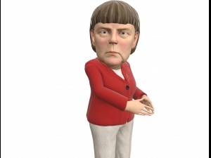 angela merkel stylized game ready rigged animated 3Dモデル